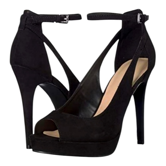 Marc Fisher Black Honda Peep Toe Stiletto High Heels Size 9.5 - Picture 1 of 6